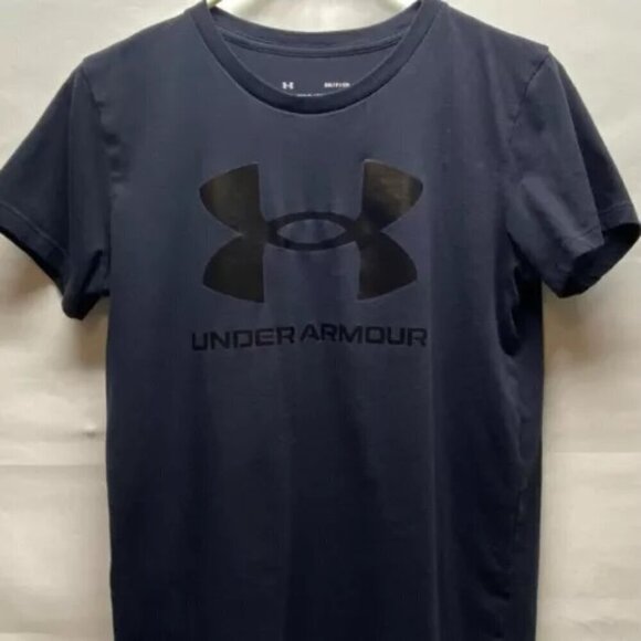 Under Armour T-Shirt Men's Unisex SM/P/CH Black Classic Fit UA Logo GUC - Picture 2 of 8